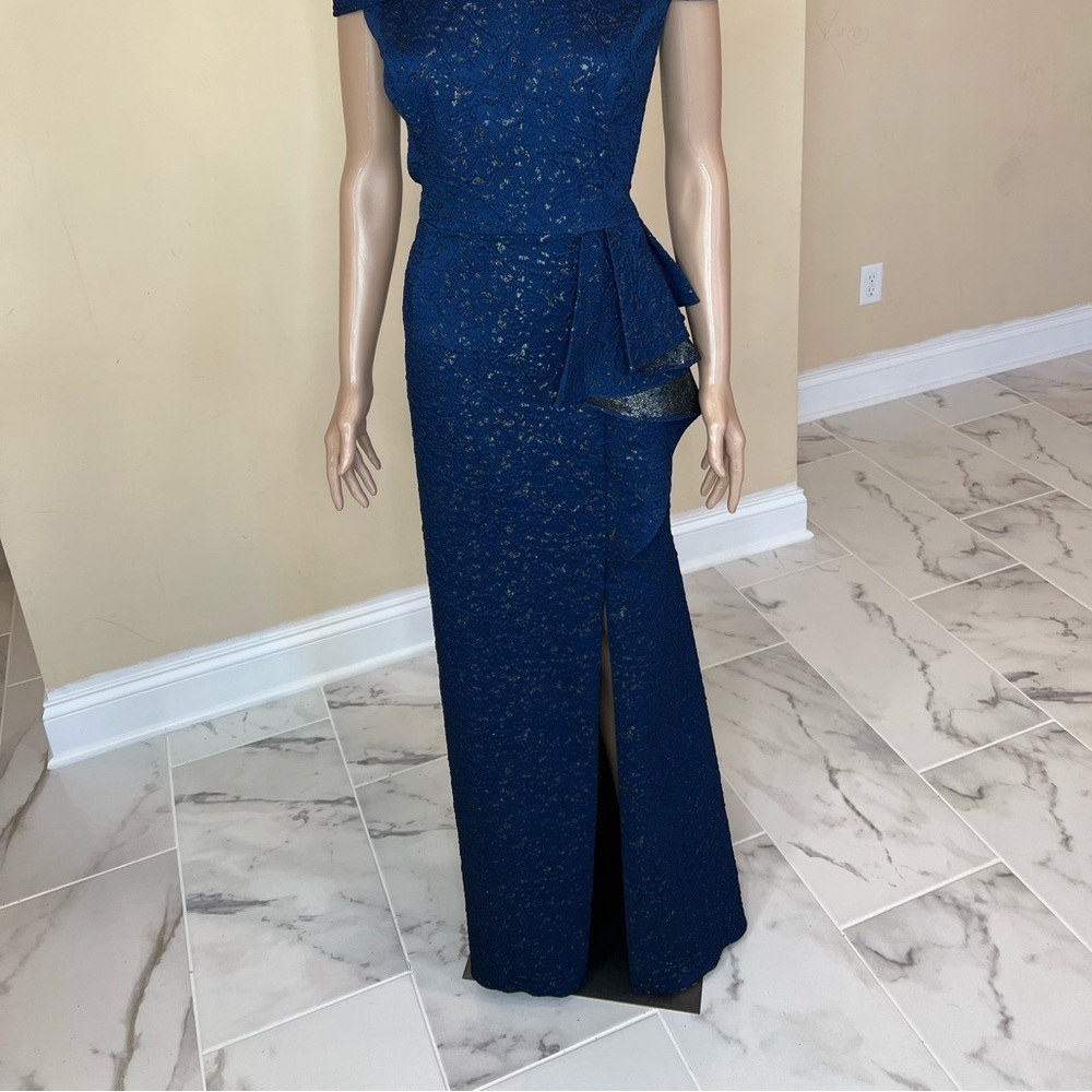 Adrianna papell off the shoulder jacquard dress - Picture 3 of 10